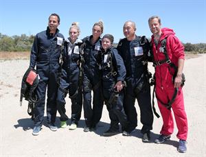 AnnaLynne McCord skydives from 18,000 feet at a charity event, Lompoc August 16, 2014