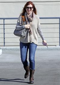 Alyson Hannigan running errands in Brentwood on November 05, 2011 