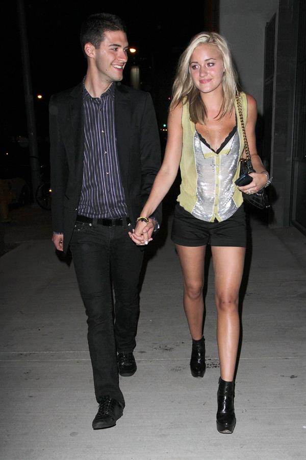 Amanda Michalka leaves a club with a friend in Los Angeles on August 7, 2010 