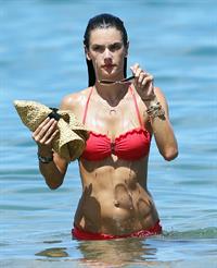 Alessandra Ambrosio in a red bikini in Maui on August 13, 2014