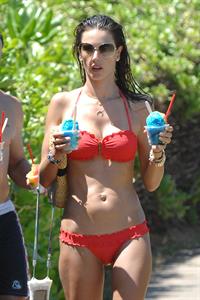 Alessandra Ambrosio in a red bikini in Maui on August 13, 2014