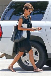 Halle Berry at local nail spa in Malibu August 12, 2014