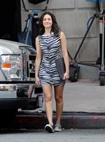 Emmy Rossum in Los Angeles on the set of Shameless on August 8, 2014