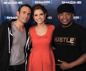 Maria Menounos visiting SiriusXM studios in New York City on  August 5, 2014