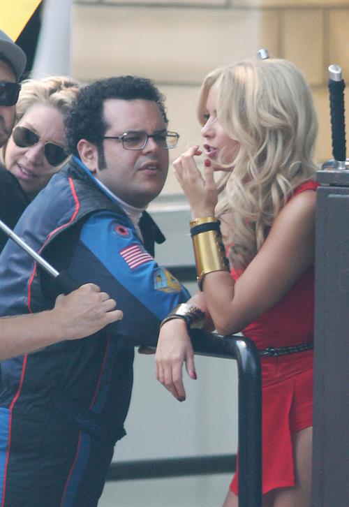 Ashley Benson on the set of Pixels in Toronto on August 7, 2014