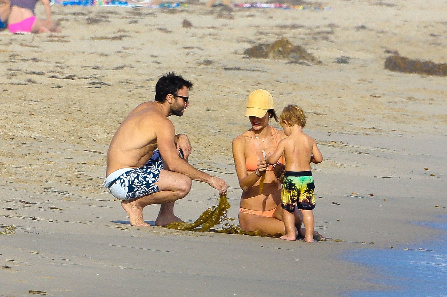 Alessandra Ambrosio has a family fun day at the beach in Malibu