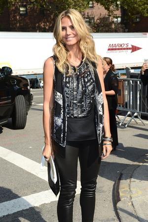 Heidi Klum arriving at BCBG Max Azria Show in New York City on September 5, 2013