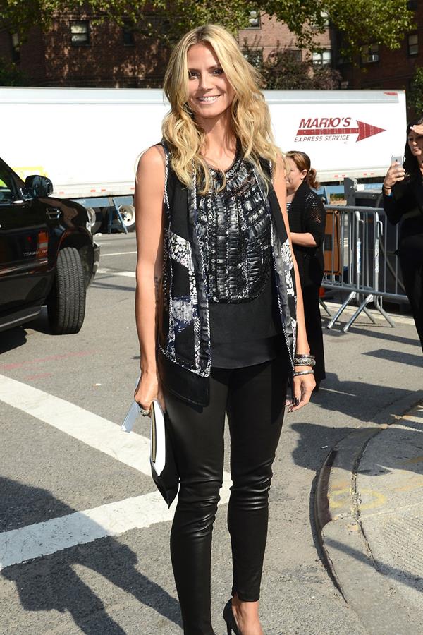 Heidi Klum arriving at BCBG Max Azria Show in New York City on September 5, 2013