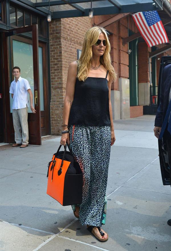 Heidi Klum leaving her hotel in New York on June 29, 2013 
