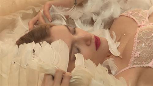 Lily Donaldson in lingerie