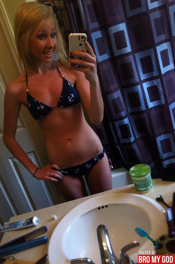 Anonymous in a bikini taking a selfie