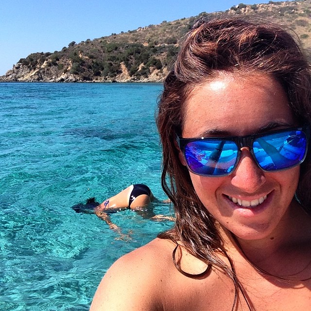 Sofia Goggia in a bikini taking a selfie