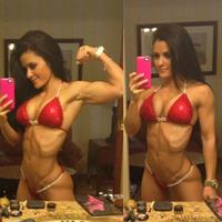 Jessica Arevalo in a bikini taking a selfie