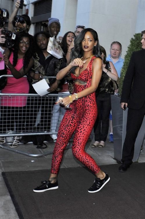 Rihanna Pictures Rihanna - Shows off her toned physique in London in a $198 Adidas Originals Opening Ceremony (19.07.2013)