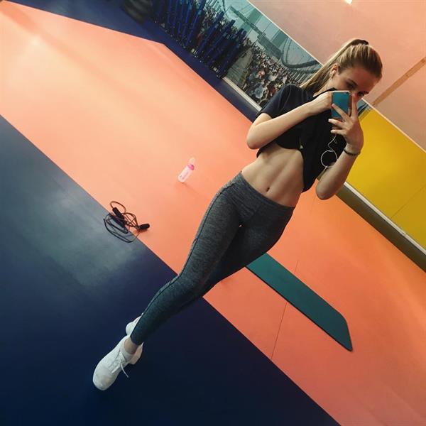 Polina Malinovskaya taking a selfie