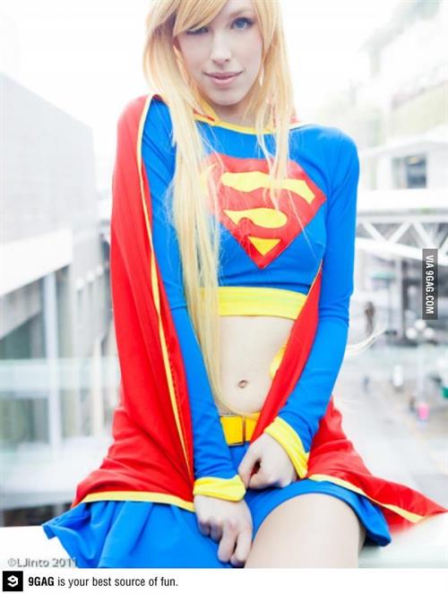 Girls dressed up as Supergirl
