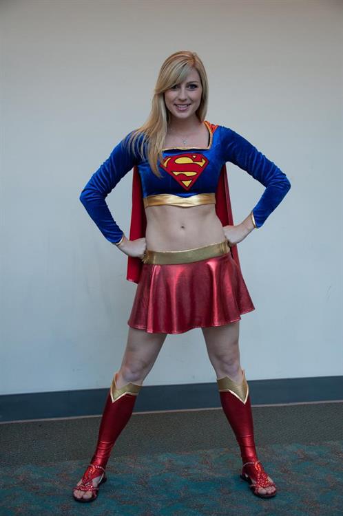 Girls dressed up as Supergirl
