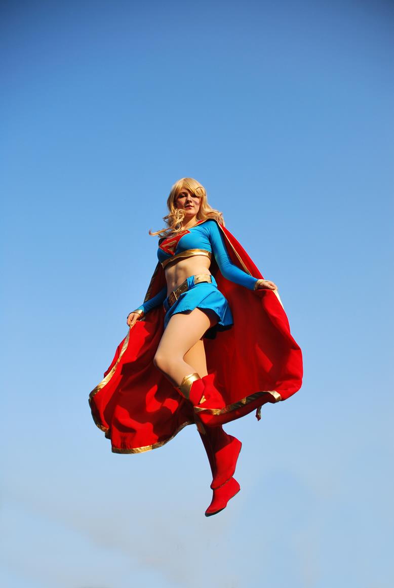 Girls dressed up as Supergirl