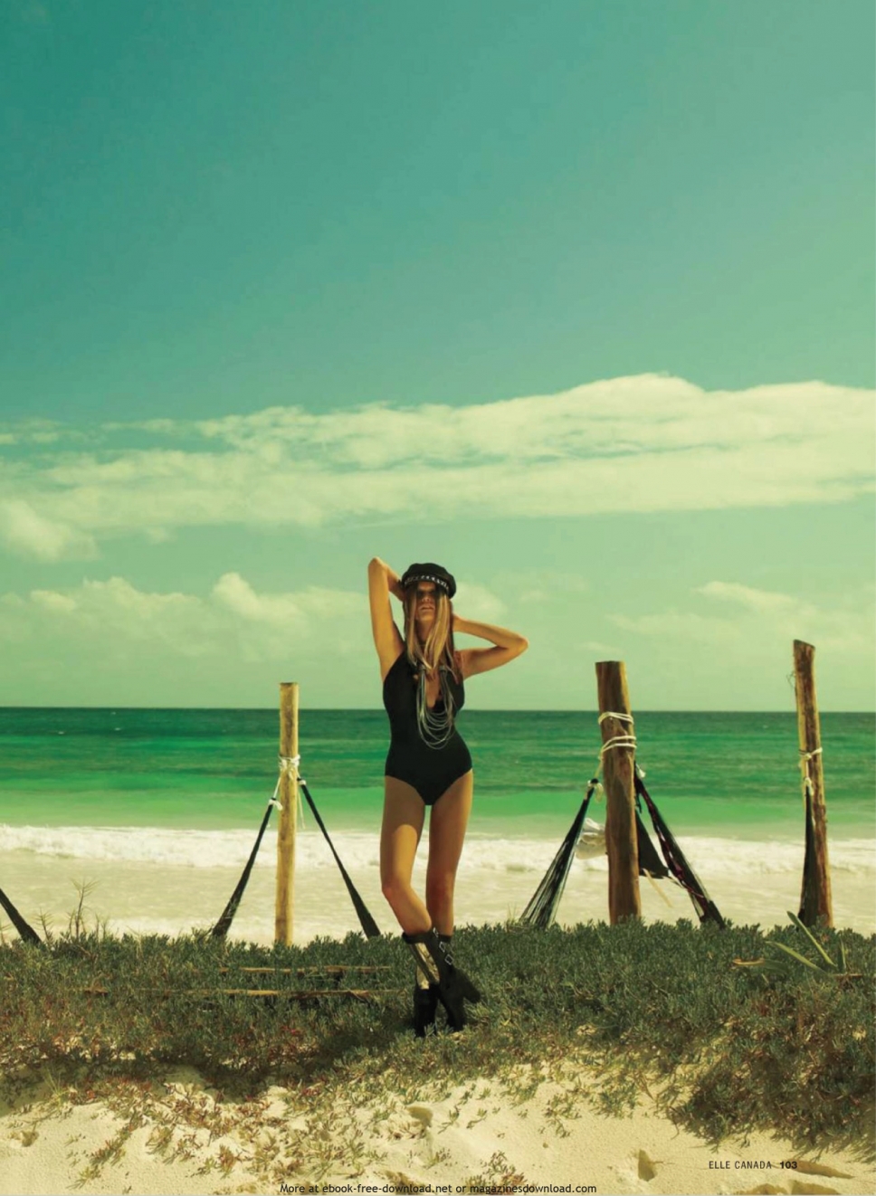 Kim Cloutier in a bikini