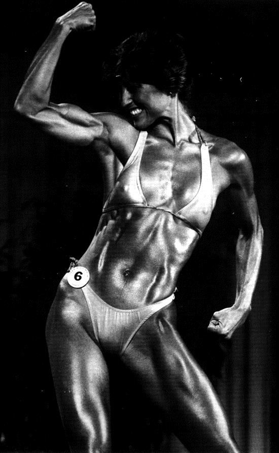 Rachel McLish in a bikini