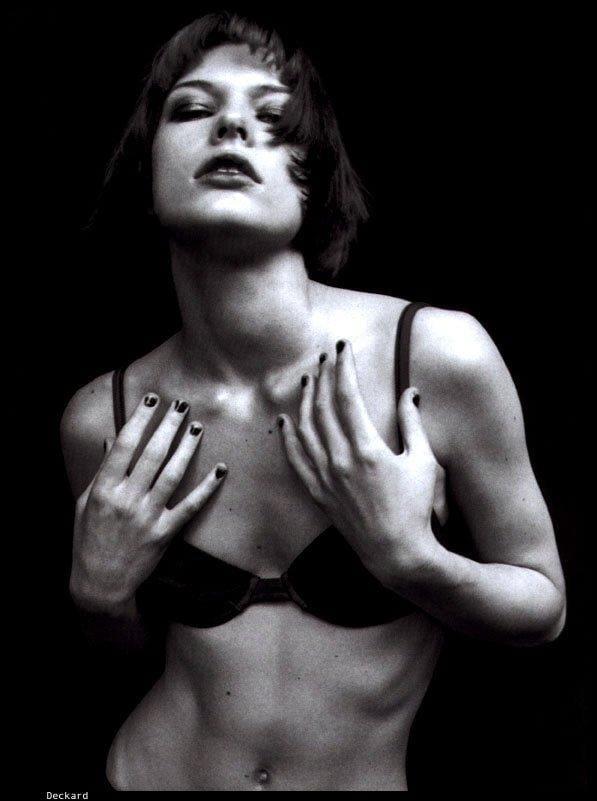 Milla Jovovich in lingerie