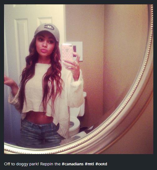 Vanessa Morgan taking a selfie