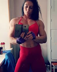 Viktoriia Pohribniak taking a selfie