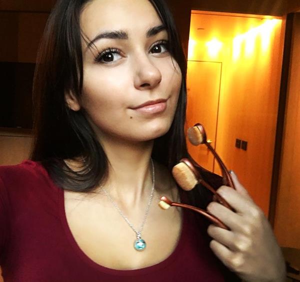 Helga Lovekaty taking a selfie