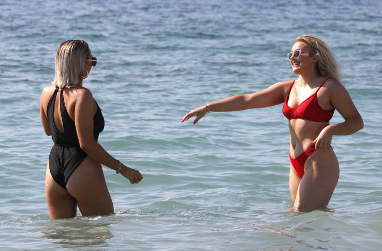 Tallia Storm Bikini Pictures Tallia Storm sexy in a red bikini seen by paparazzi at the beach.
