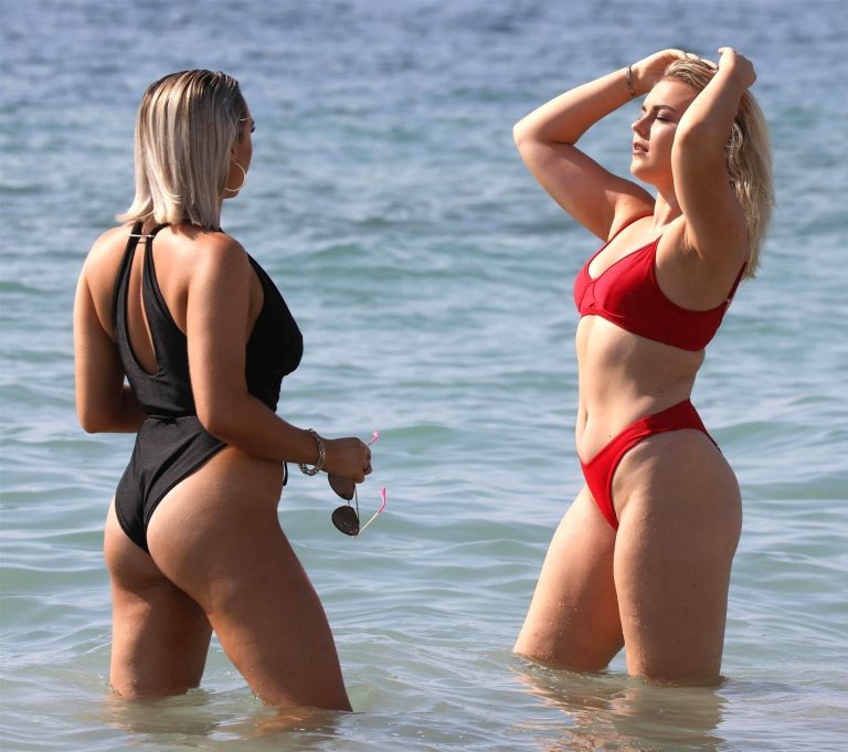 Tallia Storm Bikini Pictures Tallia Storm sexy in a red bikini seen by paparazzi at the beach.