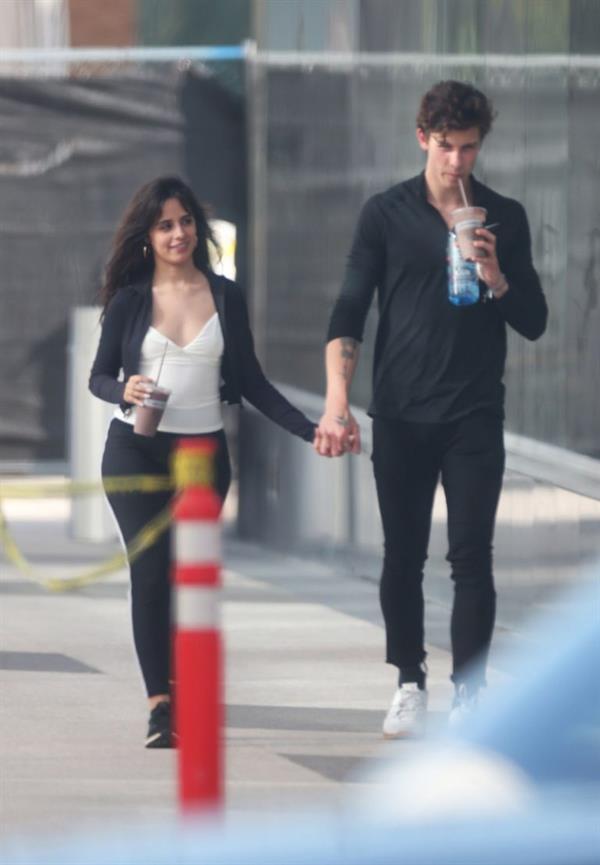 Camila Cabello looking sexy seen in public with Shawn Mendes by paparazzi.




