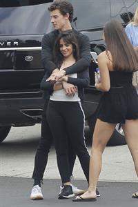 Camila Cabello looking sexy seen in public with Shawn Mendes by paparazzi.




