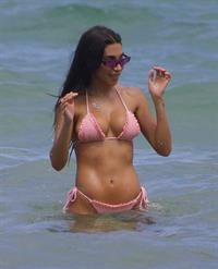 Chantel Jeffries sexy ass in a bikini at the beach in Miami seen by paparazzi showing nice cleavage.























