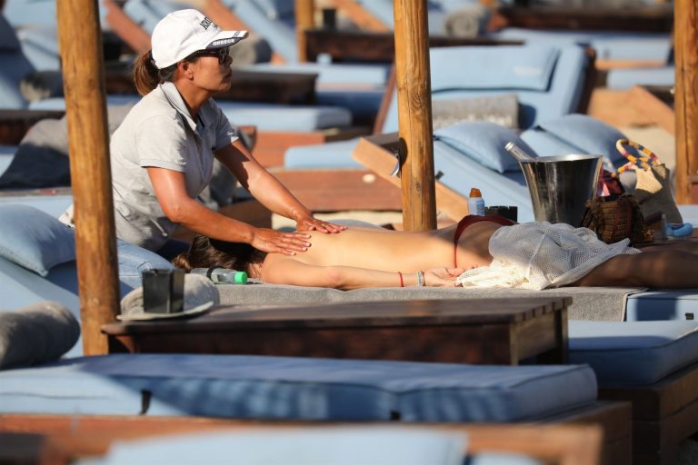 Alessandra Ambrosio topless and sexy at the beach in a thong bikini showing off her perfect model ass and boobs.
































