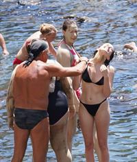 Zoey Deutch sexy boobs and ass in a little bikini in the water seen by paparazzi.



















