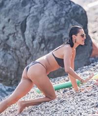 Alessandra Ambrosio sexy at the beach in a thong bikini and flashing her pussy to her boyfriend seen by paparazzi.











