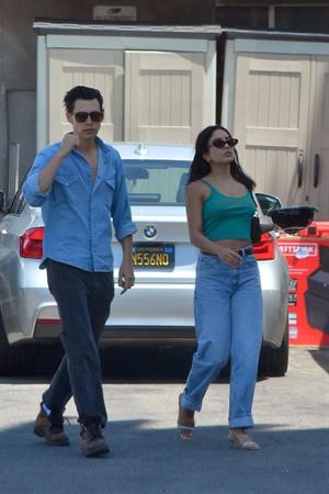 Vanessa Hudgens braless nipples pokies in a green top showing off her tits seen by paparazzi with Austin Butler.


















