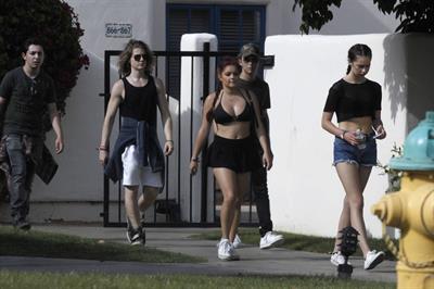 Ariel Winter paparazzi pictures in black bikini top and short skirt
