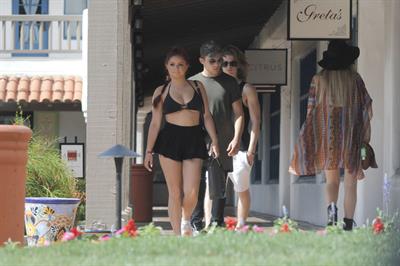 Ariel Winter paparazzi pictures in black bikini top and short skirt