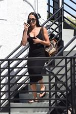 Nikki Bella braless boobs in a see through top showing her tits seen by paparazzi.



































