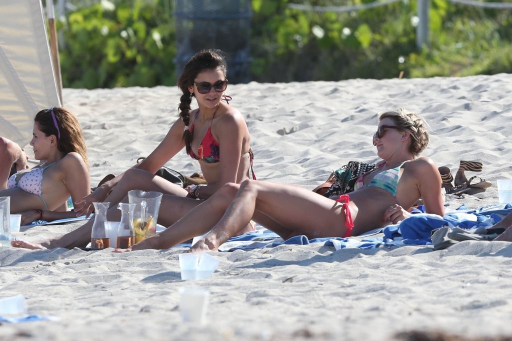 Nina Dobrev in a bikini