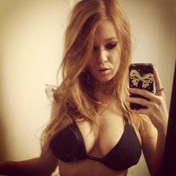 Leanna Decker in a bikini taking a selfie