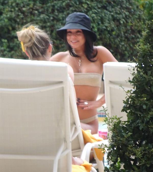 Vanessa Hudgens in a sexy little bikini seen by paparazzi showing off her tits.


















