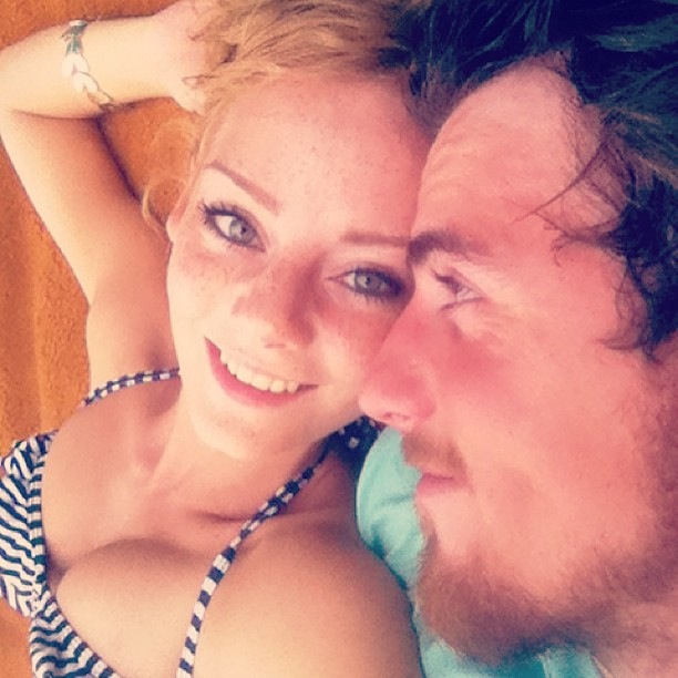 Freyja Vanden Broucke in a bikini taking a selfie