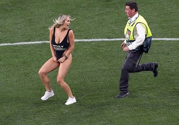 Kinsey Wolanski Pictures Jun 1, 2019 - Streaker on the Pitch: Champions League Final 2019: Tottenham v Liverpool
