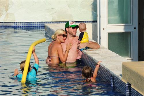Tori Spelling Bikini Pictures Tori Spelling Celebrates her birthday with family at the St Regis Punta Mita Resort in Mexico (May 20, 2013)