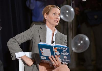 Uma Thurman joins Cat In The Hat On NEA's Read Across America Day at New York Public Library (01.03.0213) 