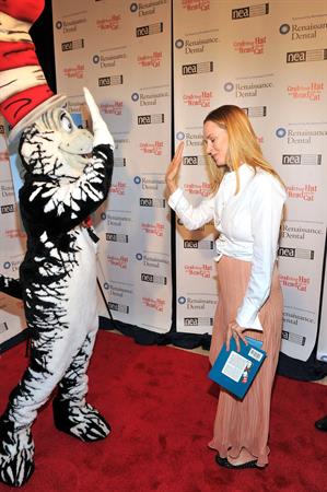 Uma Thurman joins Cat In The Hat On NEA's Read Across America Day at New York Public Library (01.03.0213) 