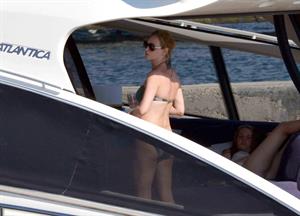 Uma Thurman on a yacht in St Trope July 6, 2013 