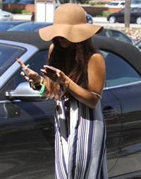 Vanessa Hudgens in a big floppy hat in Los Angeles on April 11, 2013